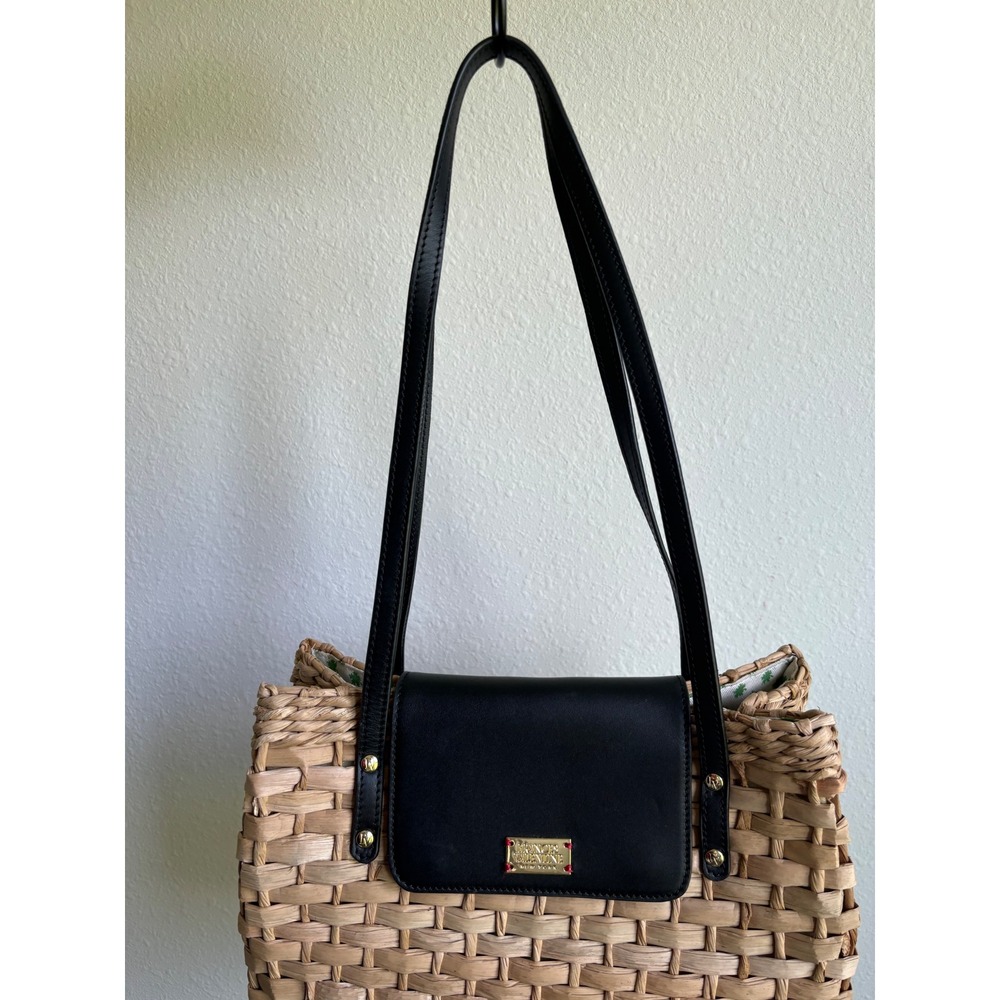 Frances Valentine New York 100% Straw Loren Flap Basket Tote - Picture 5 of 6